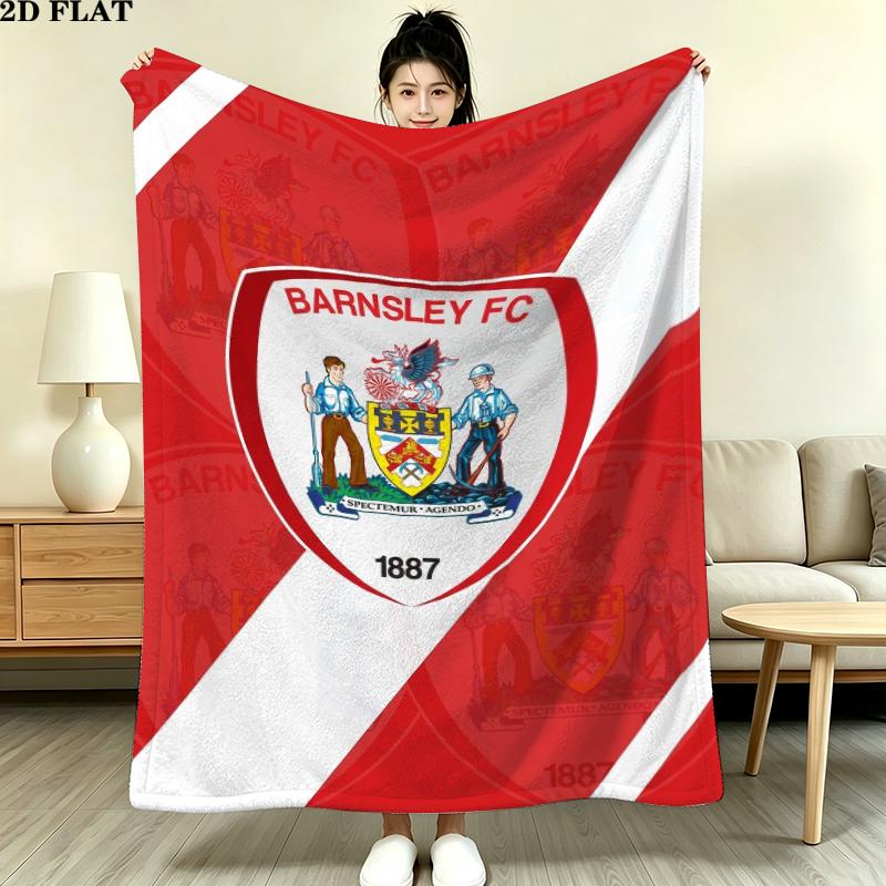 Barnsley Fc Print Flannel Blanket, High quality Comfortable for All Seasons, Home Decor, Warmth and Comfort, Perfect for Christmas Gifts