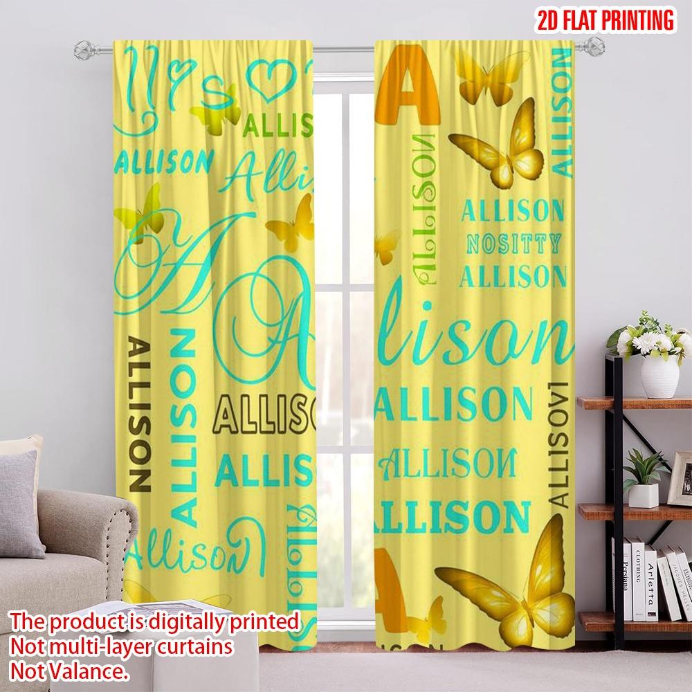 2 шт., 2D плоская печать Шторы Цифровая печать Allisons Elegance Универсальная полиэстеровая ткань (без стержня) Универсальный для всего