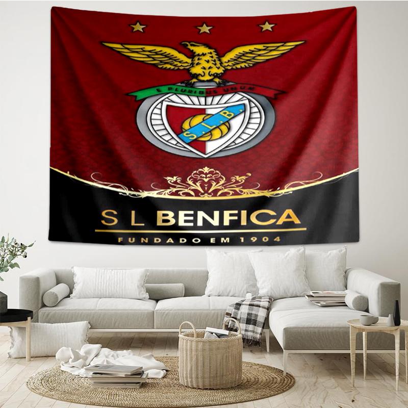 Benfica Print Tapestry, Backdrop, Easy Setup, Ideal for Bedroom, Office & Living Room, with Aesthetic Wall Hanging Decor.