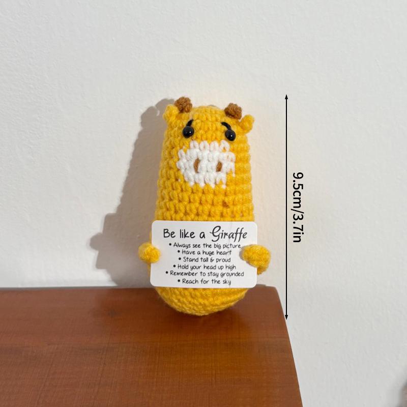Crochet Ornament Crochet Positive Animals Office Desk Accessorie Crochet Figurine Kindergarten Birthday Children'S Day Gift