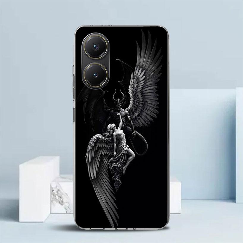 Мягкий чехол Ангельские Крылья Дьявол Плохой для Xiaomi Poco F7 Ultra X7 X6 X5 Pro M7 Чехол для телефона Redmi 15 15C 13 13C 12 12C 10 10C Печать Она