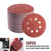 20pcs 5 Inch 125mm Round Sandpaper 8 Hole Sanding Discs Hook and Loop Grit 40-2000 Rotary Tool Wood Jade Abrasive Polishing Tool