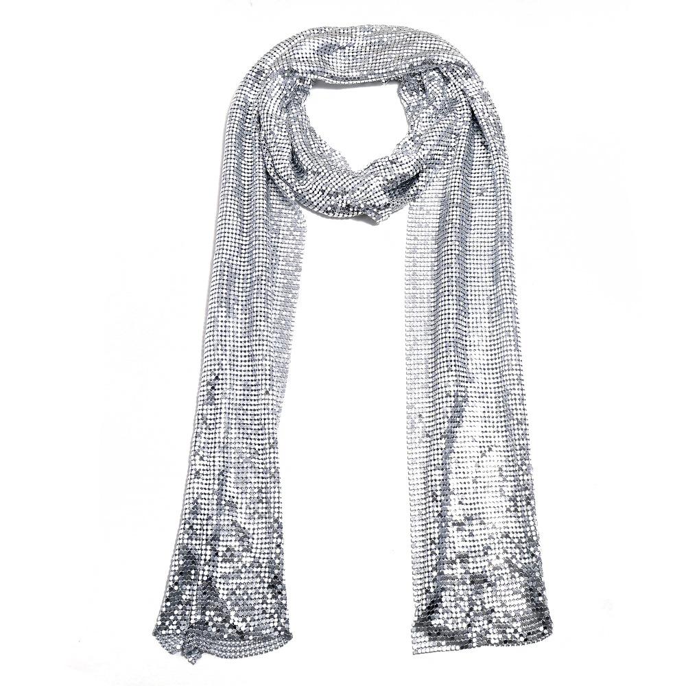 Ожерелье преувеличенный металлический шарф с блестками, индивидуальный модный шарф с леопардовым принтом аксессуары для одежды