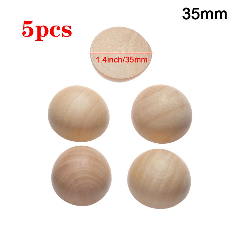 12/15/20/25/30/35/40mm for DIY Paint Woodworking Half Wooden Beads Unfinished Wood Balls Beads