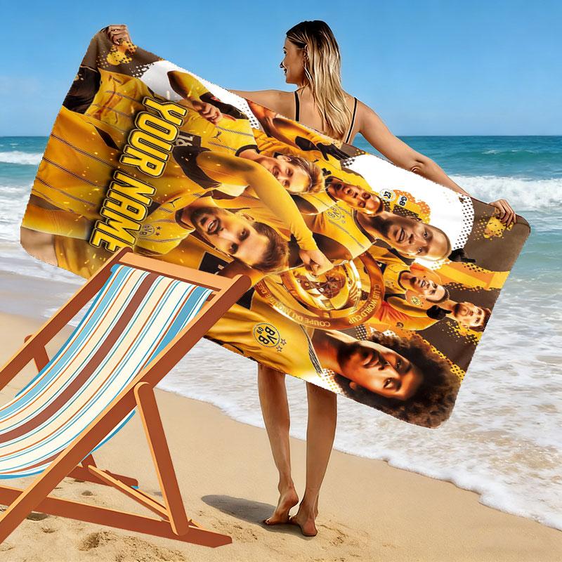Custom Bvb Print Beach Towel, Large Soft Quick Dry Towel for Beach Camping Swimming