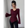 Женская модная повседневная блузка/рубашка JPNTKY, однотонная, с принтом, с длинным рукавом
