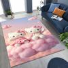 3D Cute Hello Kitty  Sanrio Cartoon Rug for Bedroom Living Room Sofa Home Doormat Decor, Large Kid Play Non-slip Floor Mat Gift