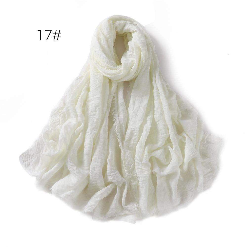 High-Quality Cotton Linen Gauze Scarf: Breathable, Encrypted Sunscreen, Four-Circle Fringe Shawl, Women's Malay Head Scarf