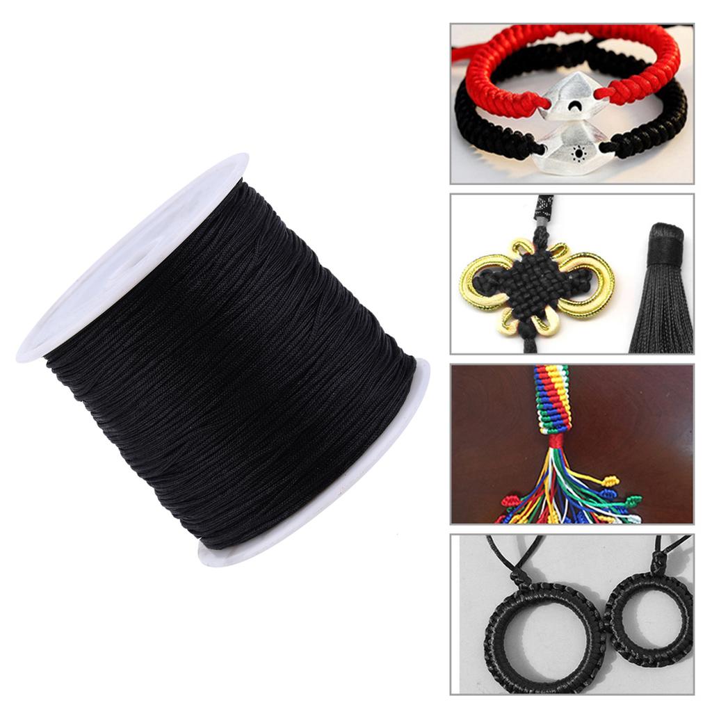 100 м x 0,8 мм Нейлоновая нить для китайских узлов Rattail Macrame Shamballa Нить String Черная нить для китайских узлов Товары для дома Веревка для вязания