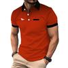 New Summer Slim Fit Short Sleeve Sport Lapel Business Casual Polo Shirt Fake Pocket Design Lapel Polo Shirt .