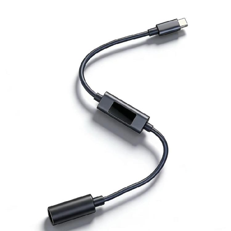 Надежный кабель питания DC5521 на USB-C для Satellite Mini с LED-экраном, показывающим поток питания и энергопотребление