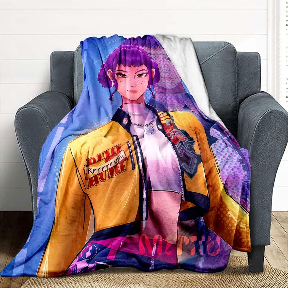 "Rurumi Retro Jacket: Vintage Style with Modern Twist"Blanket Lightweight Flannel Throw Blanket for Sofa, Bed, Travel, Camping, Livingroom,