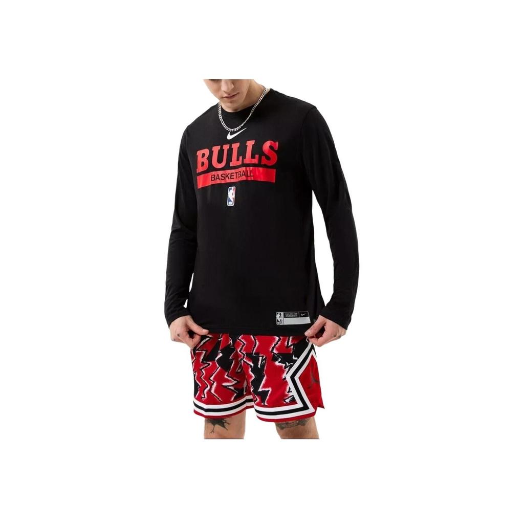 Nike Черная мужская уличная футболка NBA Chicago Bulls Practice Dri-Fit DR6509-010