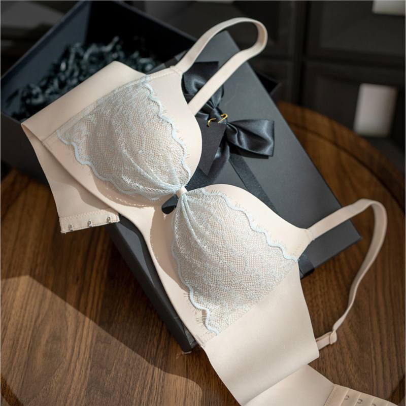 Traceless no steel ring, pure lace underwear, small breasts gather and show large breasts, anti-sagging bra, adjusted bra