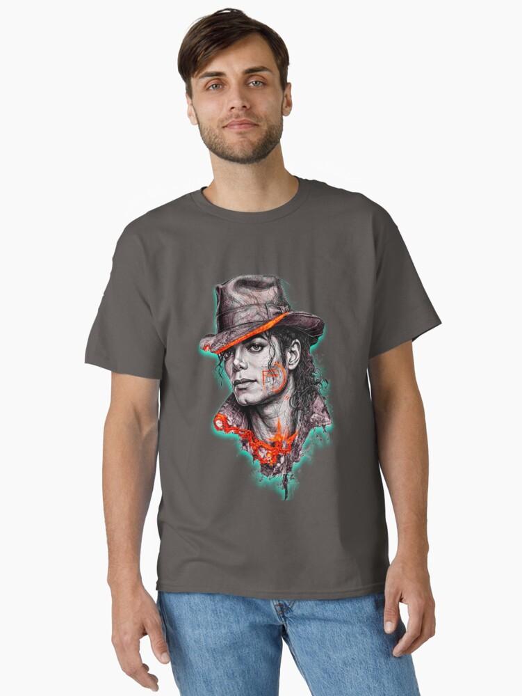 Michael Jackson Cyberpunk Michael Jackson Fedora Neon Portrait Classic T-Shirt