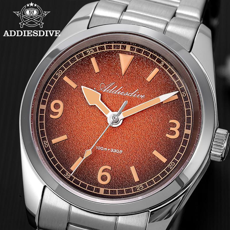 ADDIESDIVE Super Luminous Men's Diver Quartz Watch 316L Stainless Steel 100M Waterproof Wristwatches Sapphire Glass Reloj Hombre