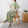 2025 Summer Plus Size Dress Basic Women Casual Loose Vintage New Long Oversized Flower Dress Maxi