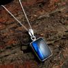 Подвеска из лабрадорита с цепочкой Ювелирные изделия ручной работы из стерлингового серебра 925 пробы
