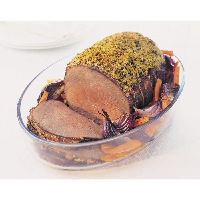 Plat à four - PYREX - 1450038 - Oval - En verre borosilicate - 35 x 24 cm