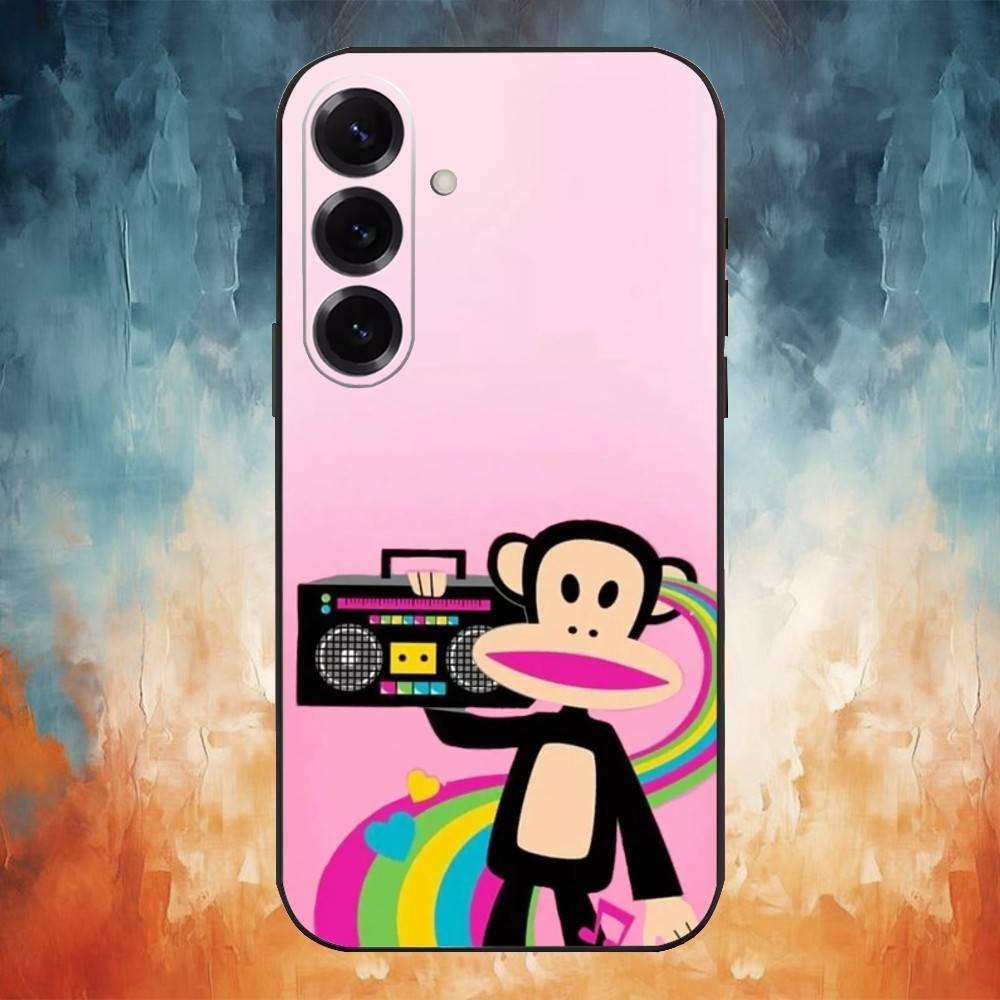 Милый Чехол для Телефона P-Paul Frank Для Samsung GalaxyA13,21s,22,31,32,52,53,71,72,73,Мягкий Черный Чехол