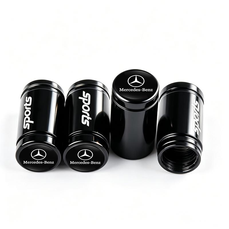 WAM3 4Pcs Car Tire Valve Cover Aluminum Alloy Car Wheel Tire Valve Caps For Mercedes Benz W210 W176 AMG CLS CLE CLA GLA GLB GLS Class