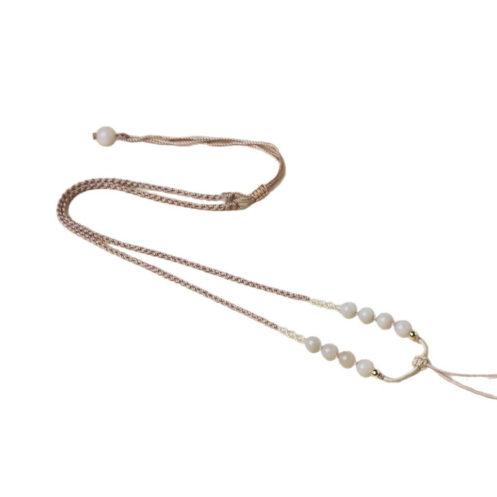 Изысканно плетёное вручную ожерелье-подвеска из нефрита Хэтянь