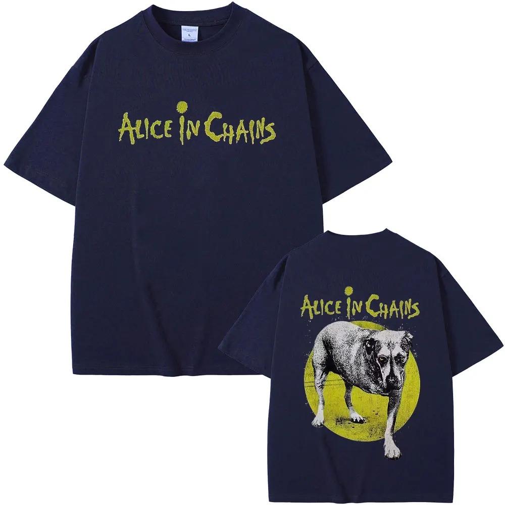 Alice in Chains AIC Группа Самый Продаваемый Футболка 90-е Гранж Рок Готика Панк Мода Оверсайз Унисекс Графический Грязевая Банка Рукав