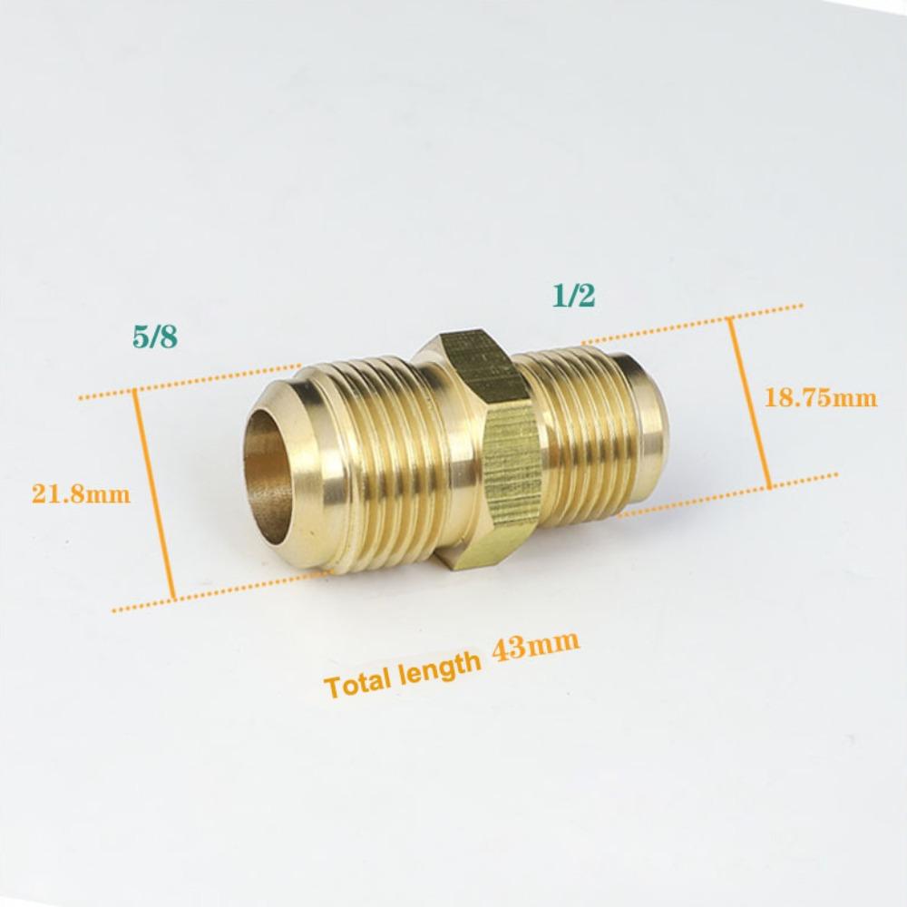 New Male to Male Brass Pipe Fitting Connector 1/4" 3/8"1/2" Straight Flare Connector 5/16" 5/8" 3/4" Union Brass Tube Coupler