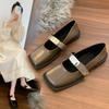 Designer Square Toe Women Mary Jane Shoes Fashion Shallow Metal Decoration Shoes Autumn Ladies Outdoor Dress Pumps