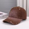 Womens Handmade Pearl Embellished Baseball Cap Gradient Color Sun Hat Lightweight Adjustable Visor