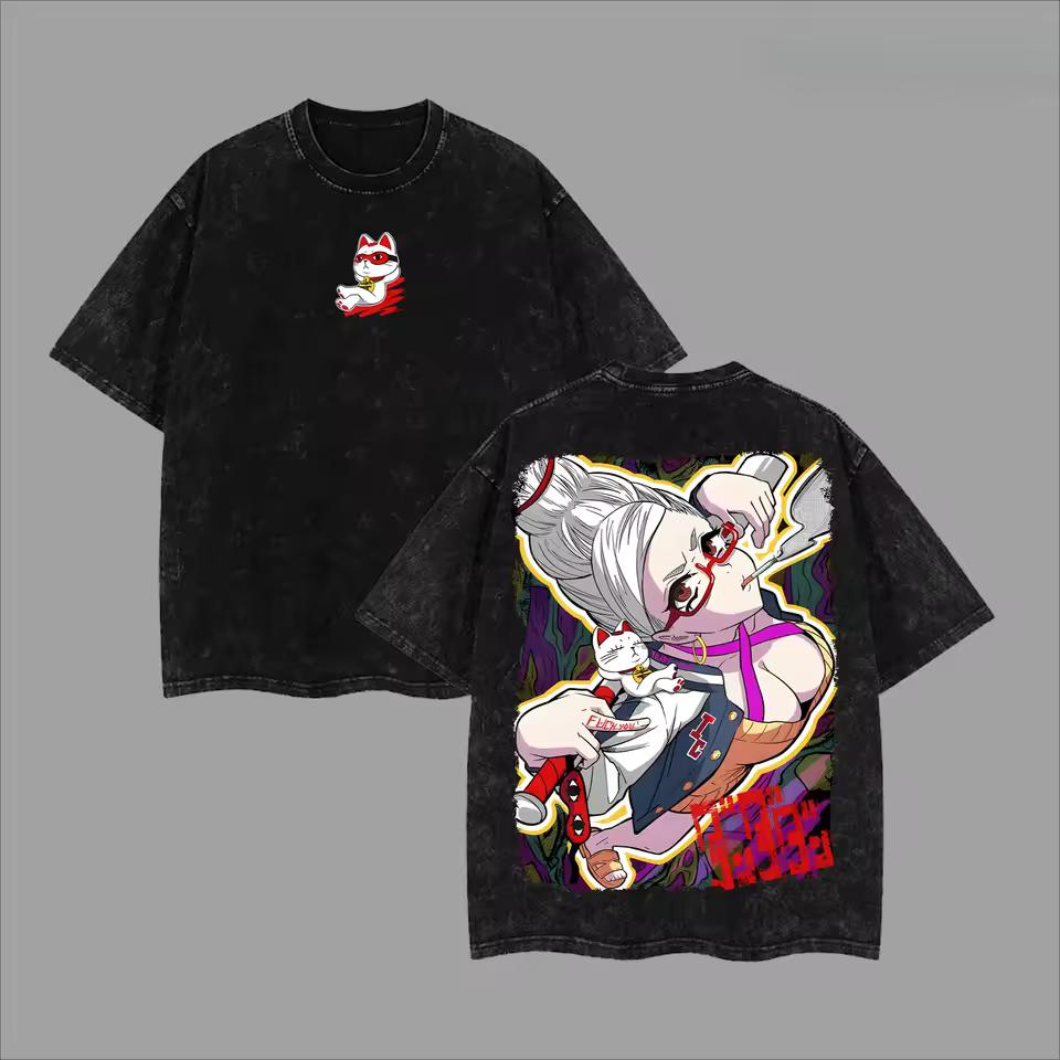 Seiko Ayase DAN DA DAN T-shirt Anime Vintage Washed Oversized T shirt Men Women Clothing Summer High Quality Cotton Tees Clothes