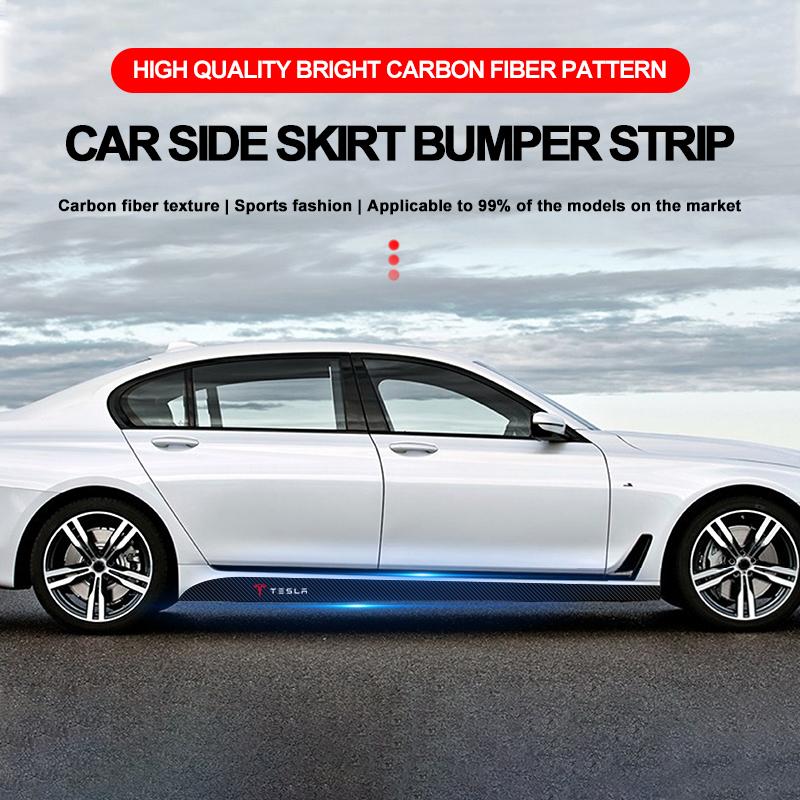 2 шт. Накладки на пороги боковых юбок автомобиля Защита кузова из углеродного волокна 3D наклейка Для Tesla Model S Model X Model Y Cybertruck Model 3 Model Y