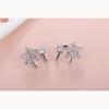 Butterfly Earrings 1 Pairs Shiny Zircon Stud Earrings for Women Vintage Wedding Jewelry Classy and Elegant Trendy Girl Gift
