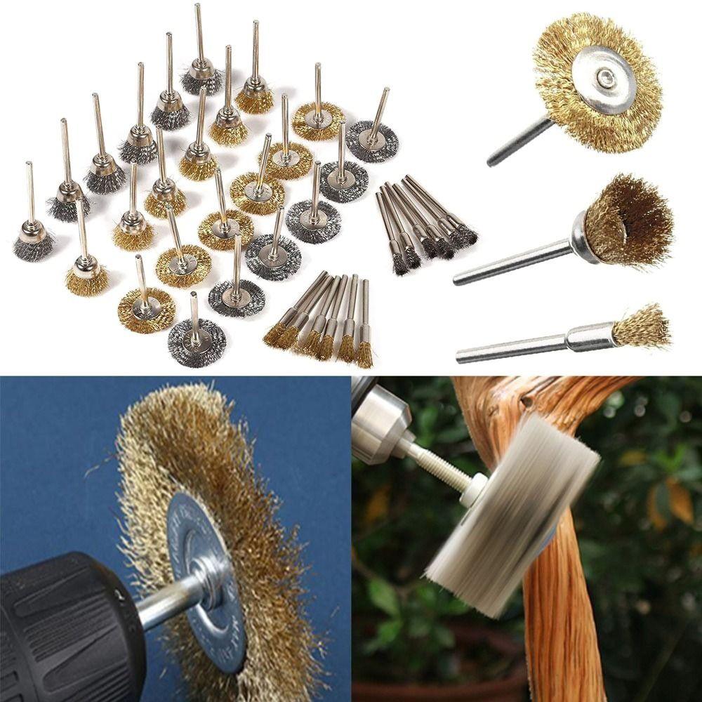 Accessories Electric Rotary Tools Polishing Grinding Brass Brush Kit Wire Wheel Buffing Sanding
