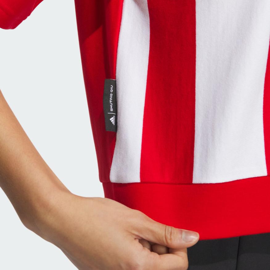 Adidas Повседневная футболка с цветными блоками и алфавитом X Shuting Qiu, женские топы, светло-малиновые IM8446