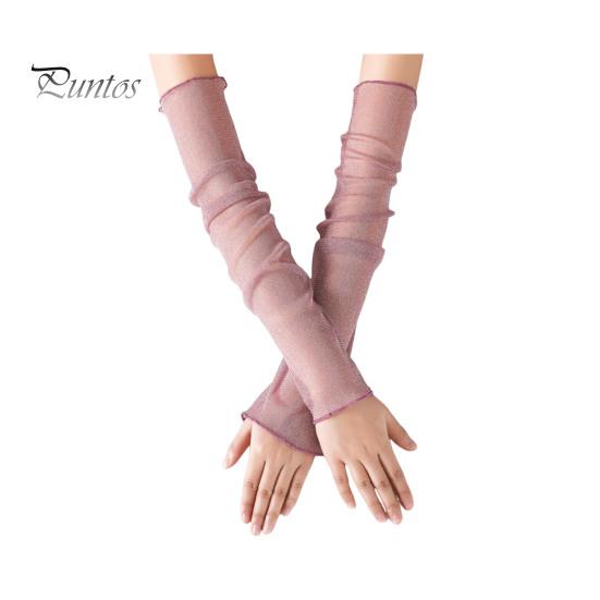 Женские прозрачные сетчатые рукава, длинные, ультратонкие, кружевные перчатки без пальцев, защита от ультрафиолетового излучения, охлаждающая сетчатая тюль, солнцезащитные рукава для улицы