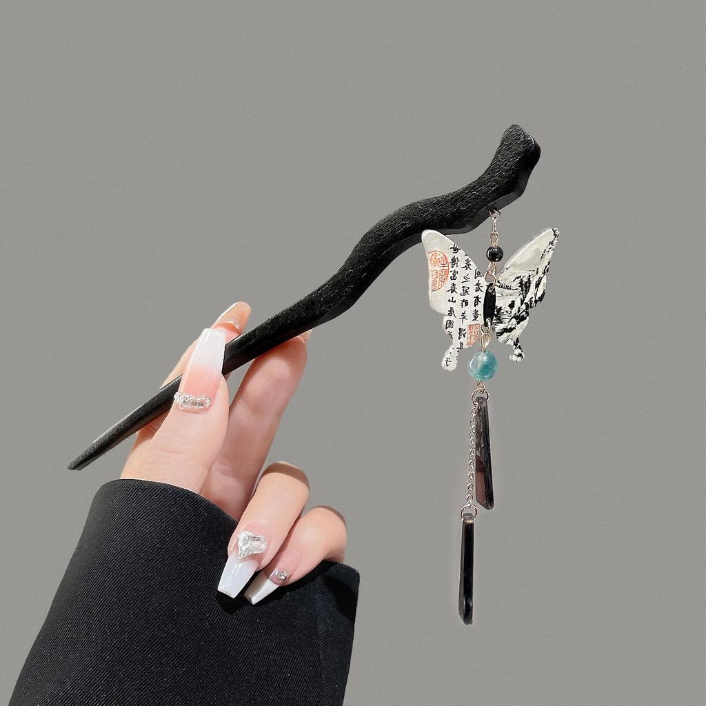 Изысканная винтажная заколка для волос с кисточкой для женщин - Элегантное украшение для волос в стиле ханьфу и ципао