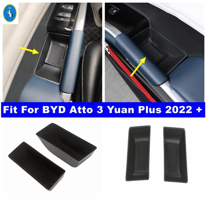Для BYD Atto 3 Yuan Plus 2024 Автомобильные Внутренние Ручки Двери Подлокотники Контейнер Держатель Лоток Ящик для Хранения Органайзер Аксессуары