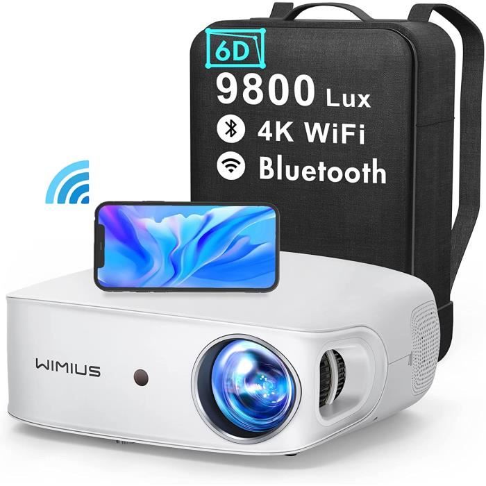 5G WiFi Bluetooth Full HD 1080P Видеопроектор, 9800 Люмен WiMiUS Поддерживает 4K, Автоматическая 6D Коррекция Трапецеидальных Искажений С 4