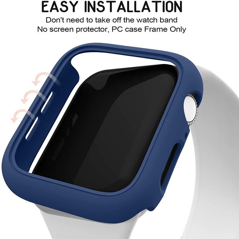 Матовый чехол для Apple Watch 38 мм, 42 мм, 40 мм, 44 мм, жесткий ПК-бампер, защитная рамка для iWatch SE 6 5 4 3 2 1