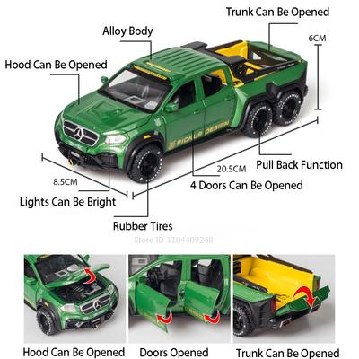1:Модель игрушечного автомобиля X-класса Exy 6x6 U5000 масштаба 28, со светом и музыкой, инерционный, открывающиеся двери, модели внедорожников, детские развивающие игрушки
