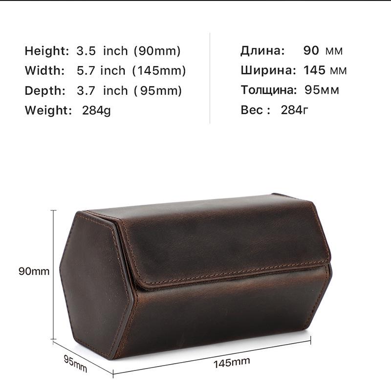 Винтажная коробка для хранения наручных часов из кожи Crazy Horse - Портативный дорожный чехол из натуральной кожи для пар