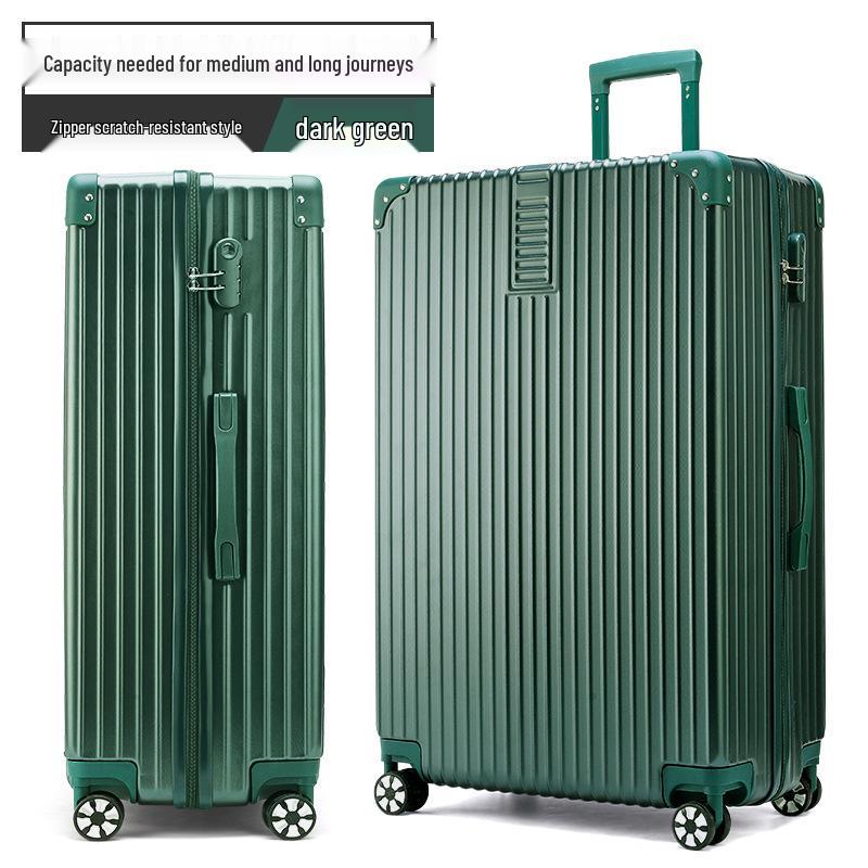 32-Inch Durable Leather Travel Suitcase with Universal Wheels for Men and Women