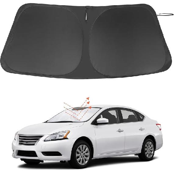 TINGLU Солнцезащитный козырек для Tesla Model X Tesla X 2016-2024 2025 Аксессуары Солнцезащитный козырек на лобовое стекло Защита от УФ-лучей Накидка на солнцезащитный козырек С
