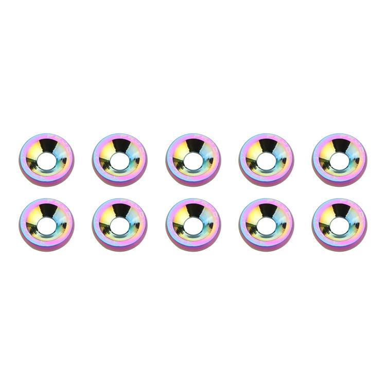 10 PCS M6 Car Modified Fasteners Fender Washer Bumper Engine Concave Screws Fender Washer License Plate Bolts Car Styling Gasket