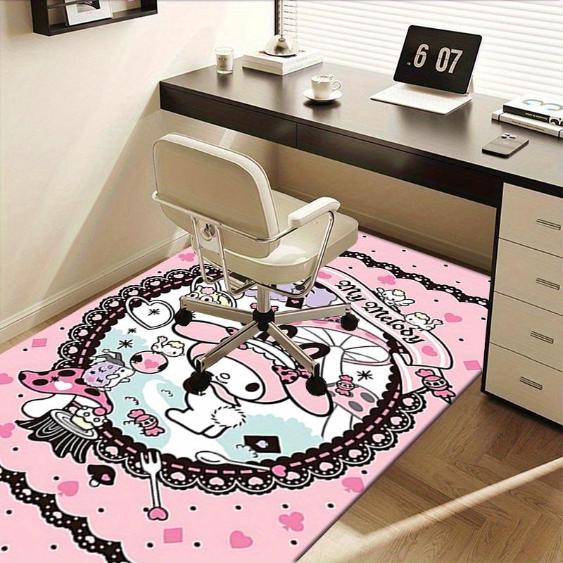 Office Rug My Melody, Cute Anti-Slip Rug, Machine Washable for Living Room, Bedroom, Office, Multiple Sizes, Bedroom Mat, Decorative Mat, Durable Mat,