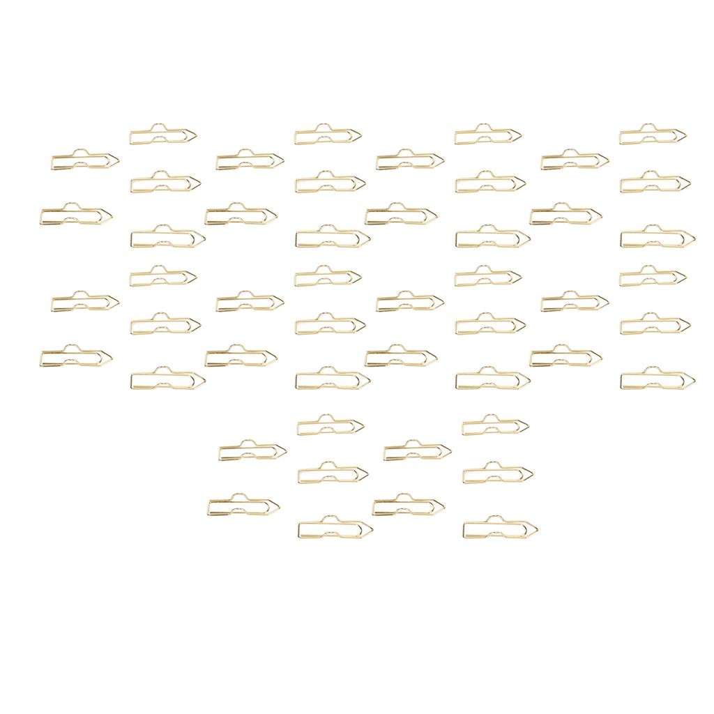 50pcs Pen Clips Multipurpose Electroplating Cute Shape Metal Pen Holders for Notebook Journals Clipb