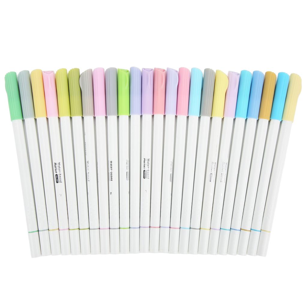 24Pcs Brush Markers Dual Tips Natural Vivid Color Ergonomic Penholder Wide Application Brush Pens