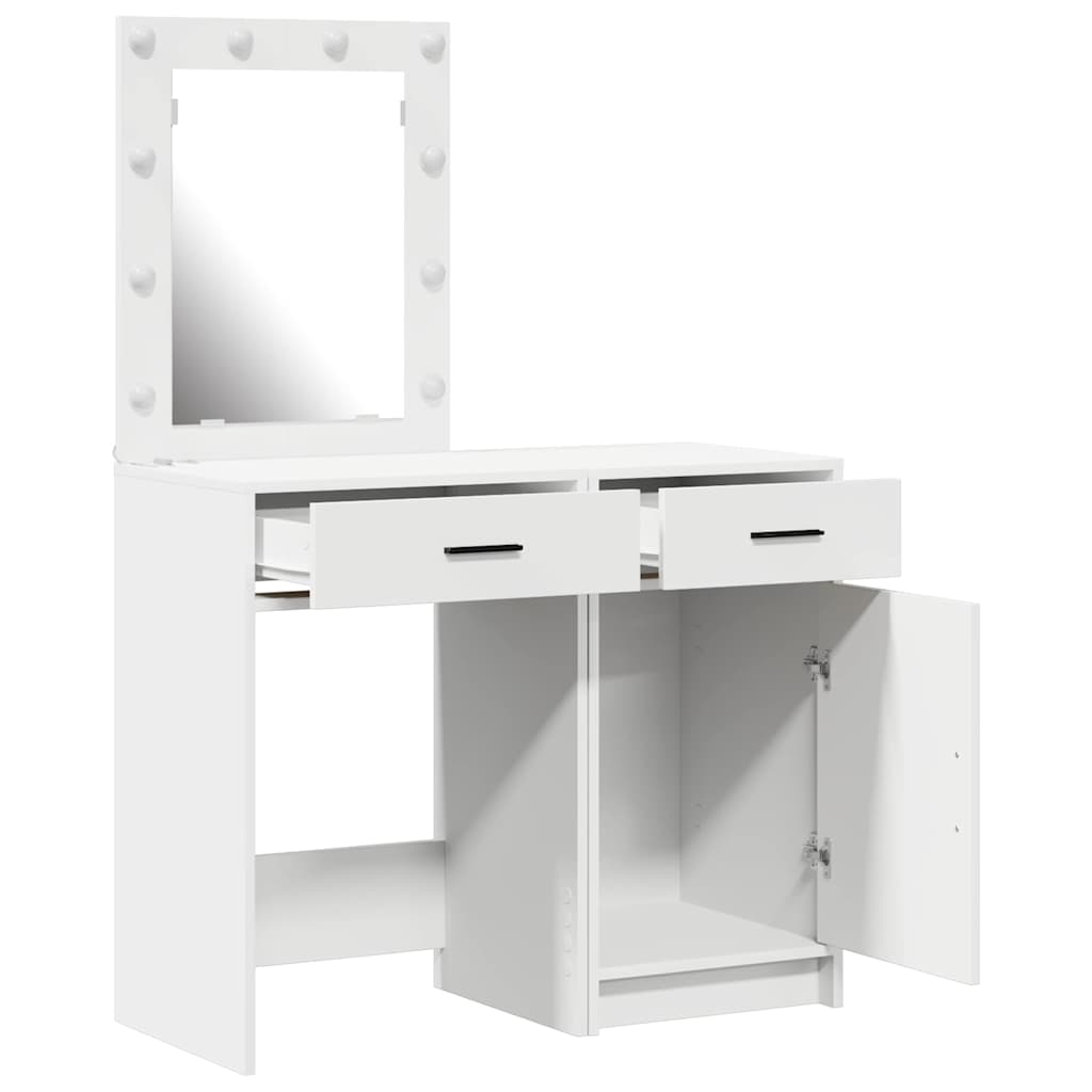Makeup Table with Door 2 pcs White 50 x 41 x 135 cm Particleboard
