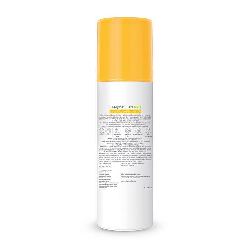 Детский солнцезащитный липосомальный лосьон SPF 50+ (150 мл), Sun Kids Liposomal Lotion Very High Protection SPF 50+,  Cetaphil